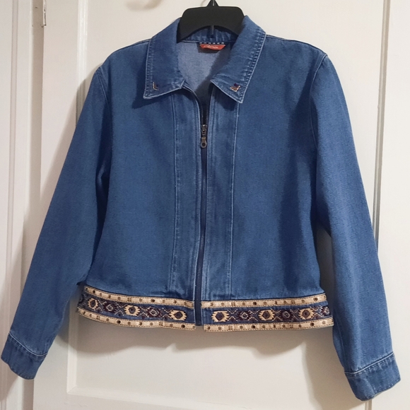 Blue Jean Jacket, Size Petite Large - Picture 1 of 7